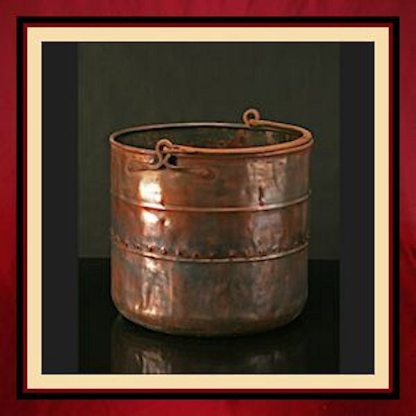 Old Copper Log Bucket with Handle - Northshore Fireplace